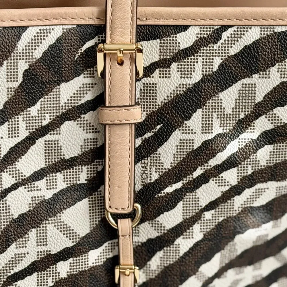 Michael Kors Jet Set Travel Vanilla Tiger Multifunction Tote Bag